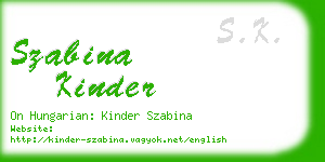 szabina kinder business card